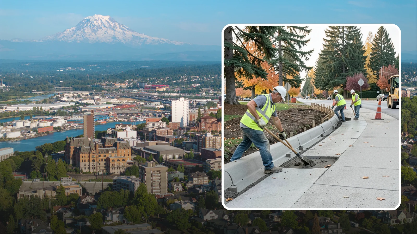 Curb Repairs in Tacoma, Pierce County, WA - Curb and gutter repairs that restore drainage flow lines, edge protection, and roadway definition.