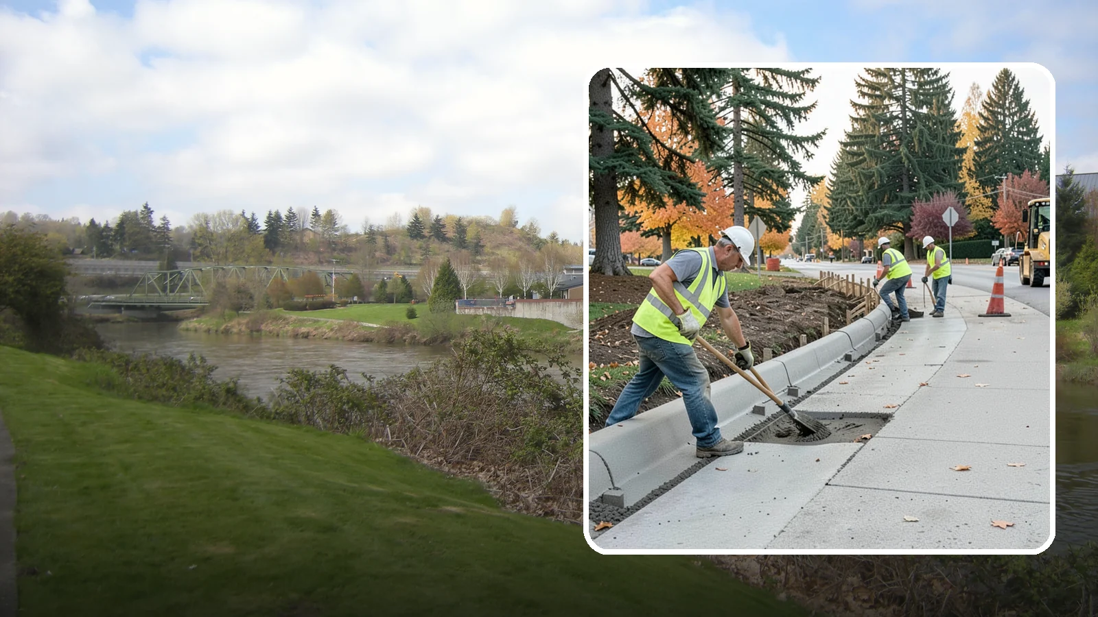 Curb Repairs in Tukwila, King County, WA - Curb and gutter repairs that restore drainage flow lines, edge protection, and roadway definition.