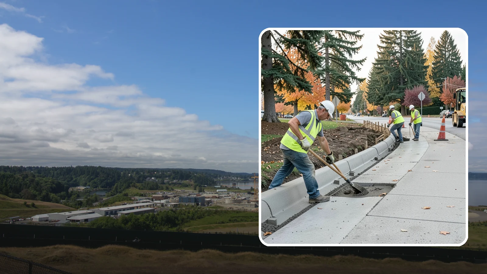 Curb Repairs in University Place, Pierce County, WA - Curb and gutter repairs that restore drainage flow lines, edge protection, and roadway definition.