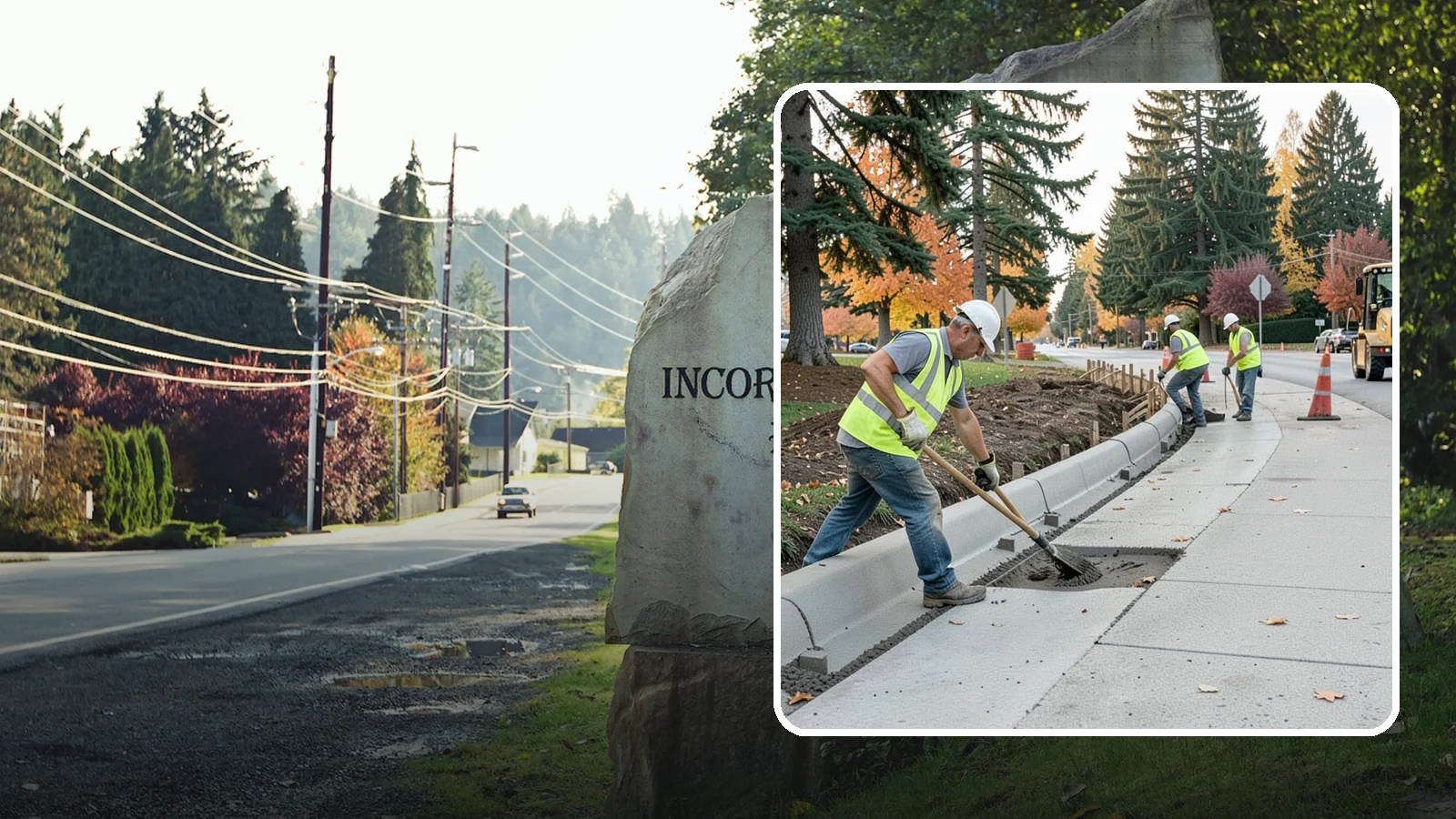 Curb Repairs in Wilkeson, Pierce County, WA - Curb and gutter repairs that restore drainage flow lines, edge protection, and roadway definition.