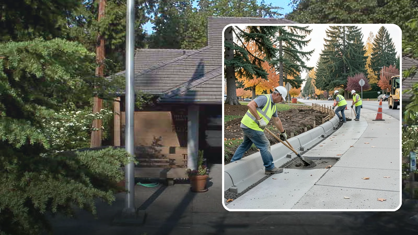 Curb Repairs in Yarrow Point, King County, WA - Curb and gutter repairs that restore drainage flow lines, edge protection, and roadway definition.