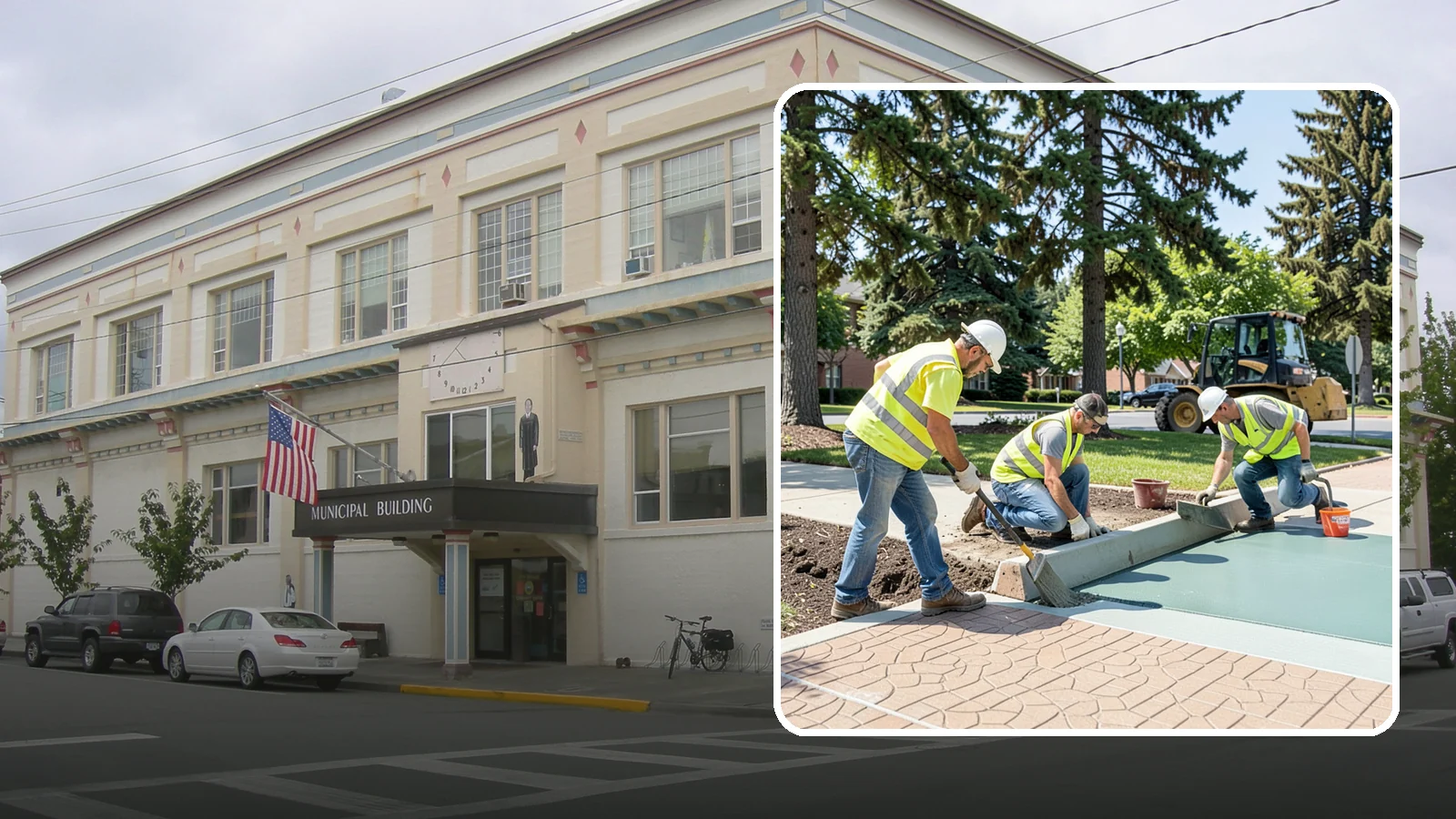 Decorative Concrete in Anacortes, Skagit County, WA - We install stamped, colored, and exposed-aggregate concrete for plazas, crosswalks, and civic gathering spaces.