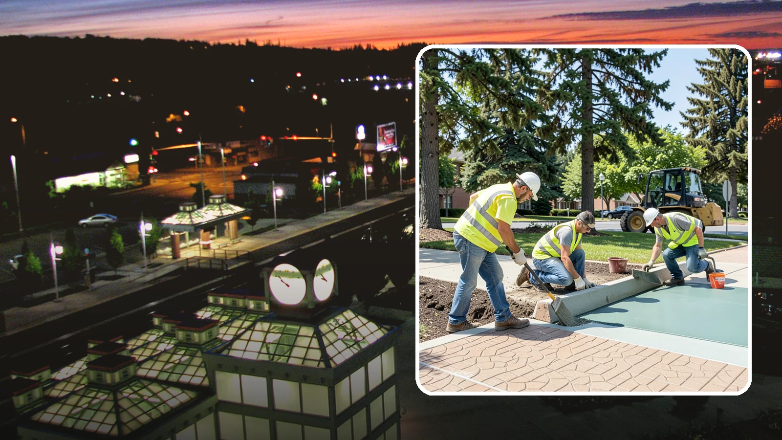 Decorative Concrete in Auburn, King County, WA - We install stamped, colored, and exposed-aggregate concrete for plazas, crosswalks, and civic gathering spaces.
