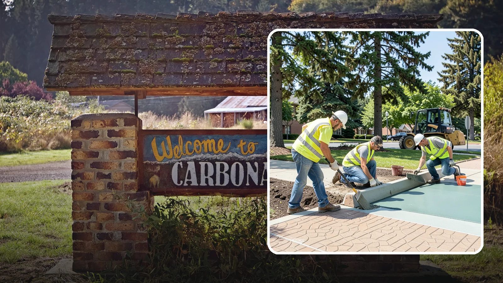 Decorative Concrete in Carbonado, Pierce County, WA - We install stamped, colored, and exposed-aggregate concrete for plazas, crosswalks, and civic gathering spaces.