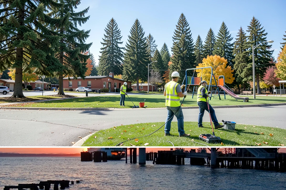Decorative Concrete in Edmonds, Snohomish County, WA - Decorative placement is best scheduled in the warmer, drier months when temperature and moisture support consistent color...