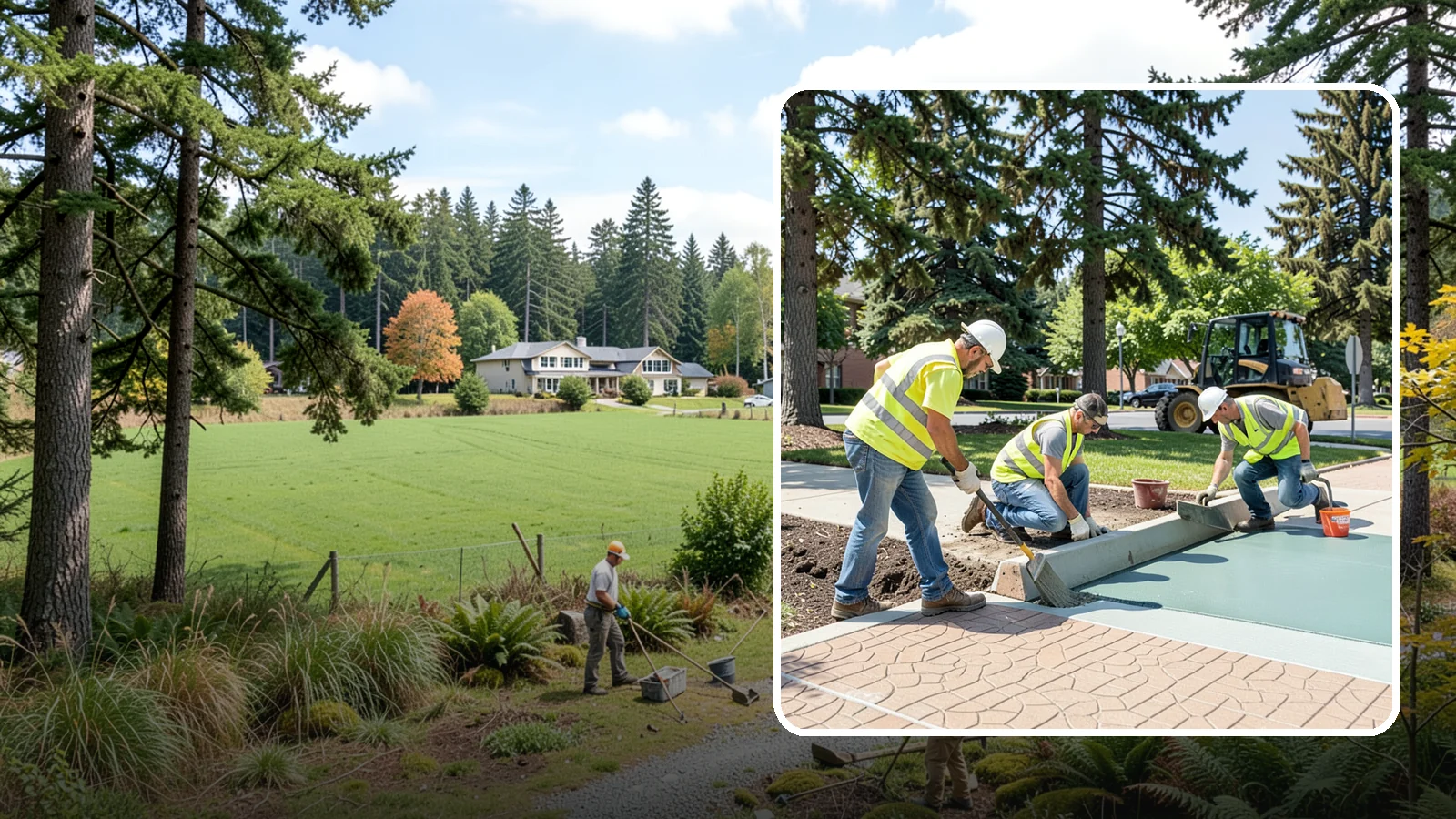 Decorative Concrete in Lyman, Skagit County, WA - We install stamped, colored, and exposed-aggregate concrete for plazas, crosswalks, and civic gathering spaces.