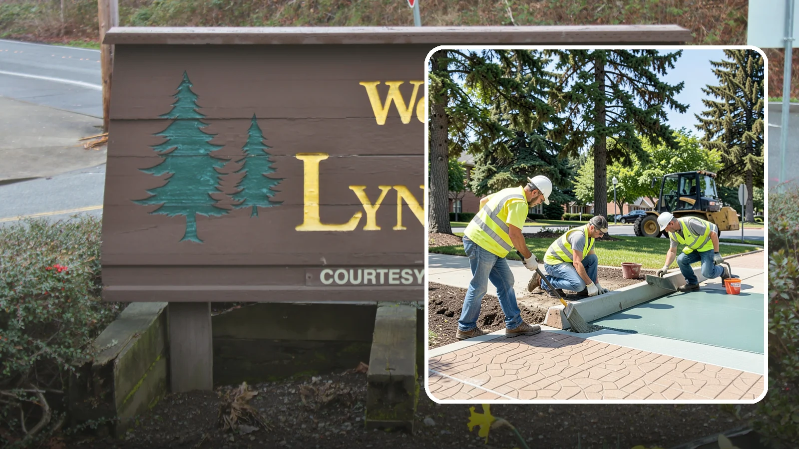 Decorative Concrete in Lynnwood, Snohomish County, WA - We install stamped, colored, and exposed-aggregate concrete for plazas, crosswalks, and civic gathering spaces.