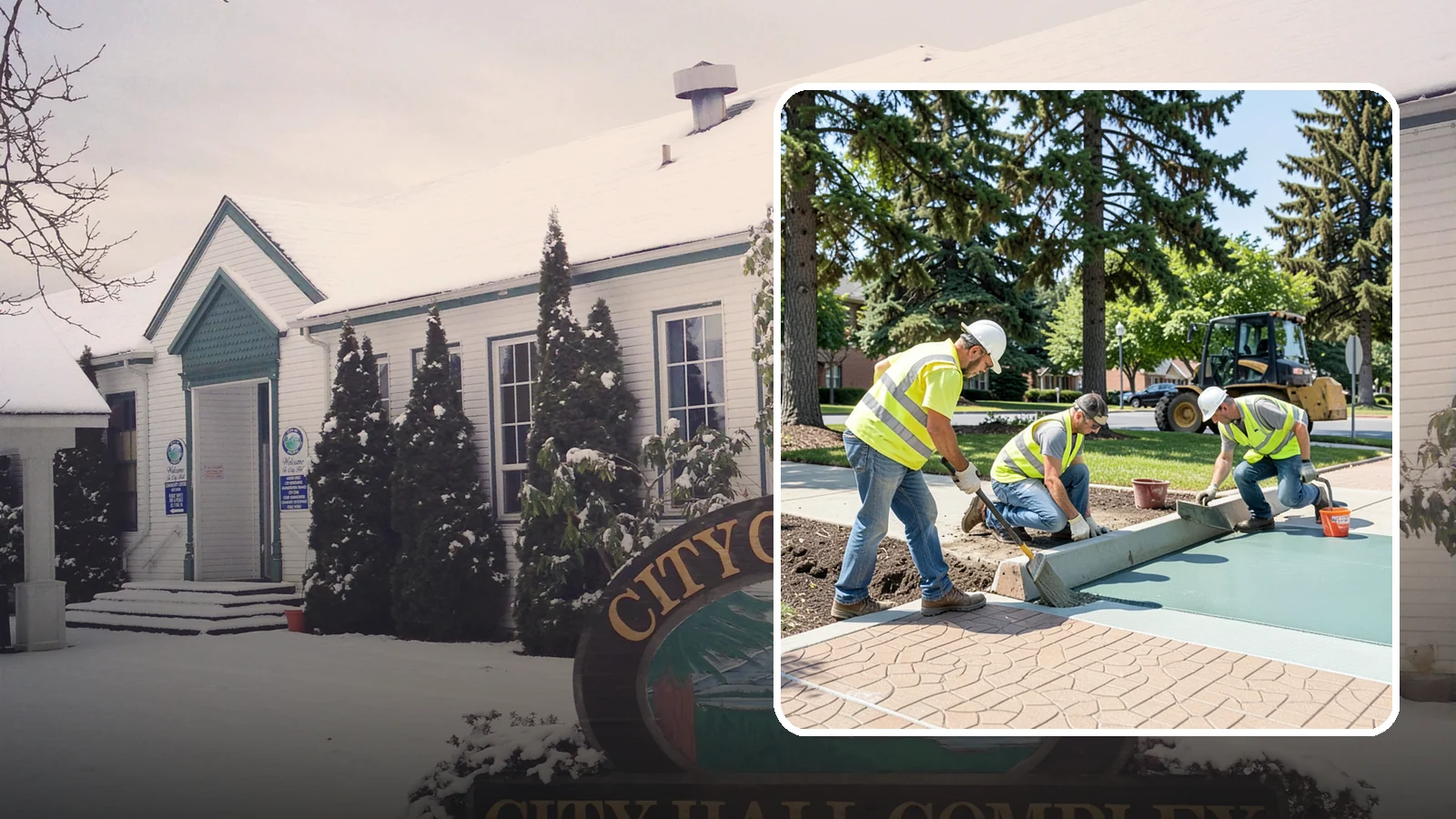 Decorative Concrete in Pacific, King County, WA - We install stamped, colored, and exposed-aggregate concrete for plazas, crosswalks, and civic gathering spaces.