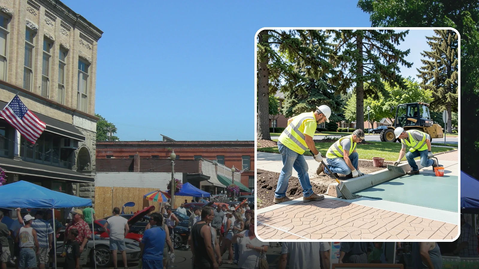 Decorative Concrete in Snohomish, Snohomish County, WA - We install stamped, colored, and exposed-aggregate concrete for plazas, crosswalks, and civic gathering spaces.