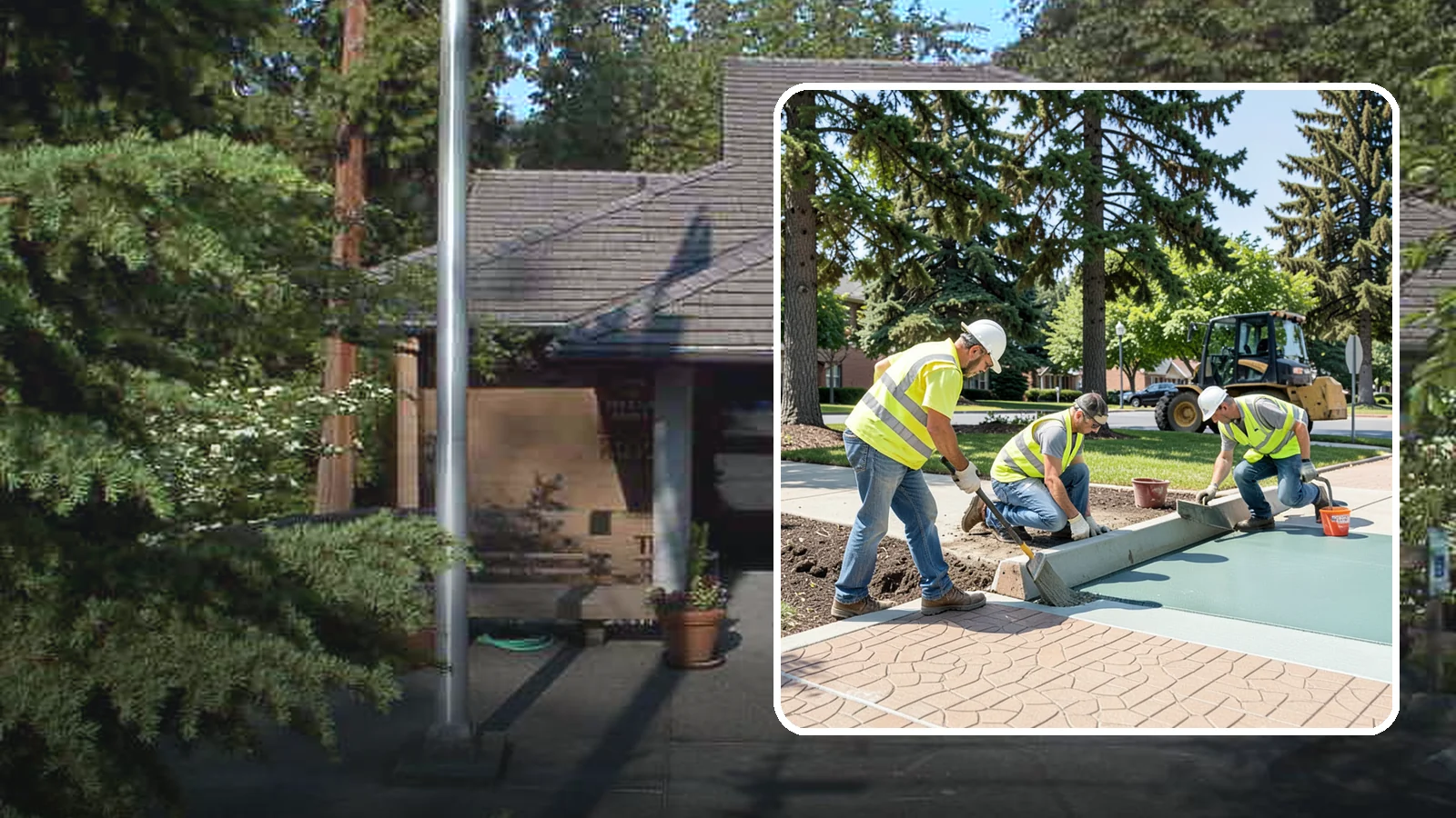 Decorative Concrete in Yarrow Point, King County, WA - We install stamped, colored, and exposed-aggregate concrete for plazas, crosswalks, and civic gathering spaces.