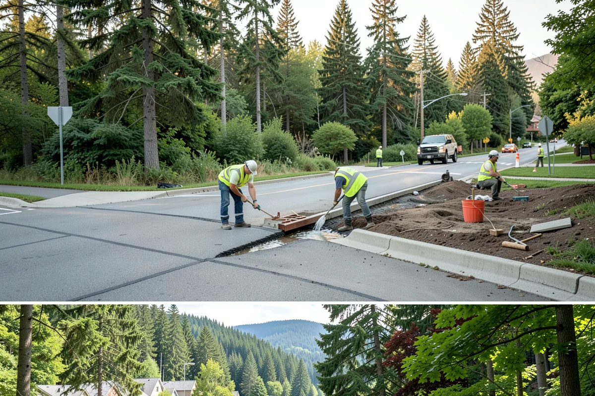 Decorative Fencing in Lake Forest Park, King County, WA - Decorative fencing installation proceeds year-round, with drier months preferred for footing excavation and finish protection...
