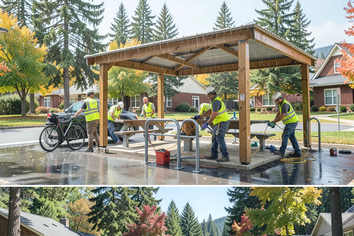 Decorative Fencing in Orting, Pierce County, WA - Decorative fencing installation proceeds year-round, with drier months preferred for footing excavation and finish protection...