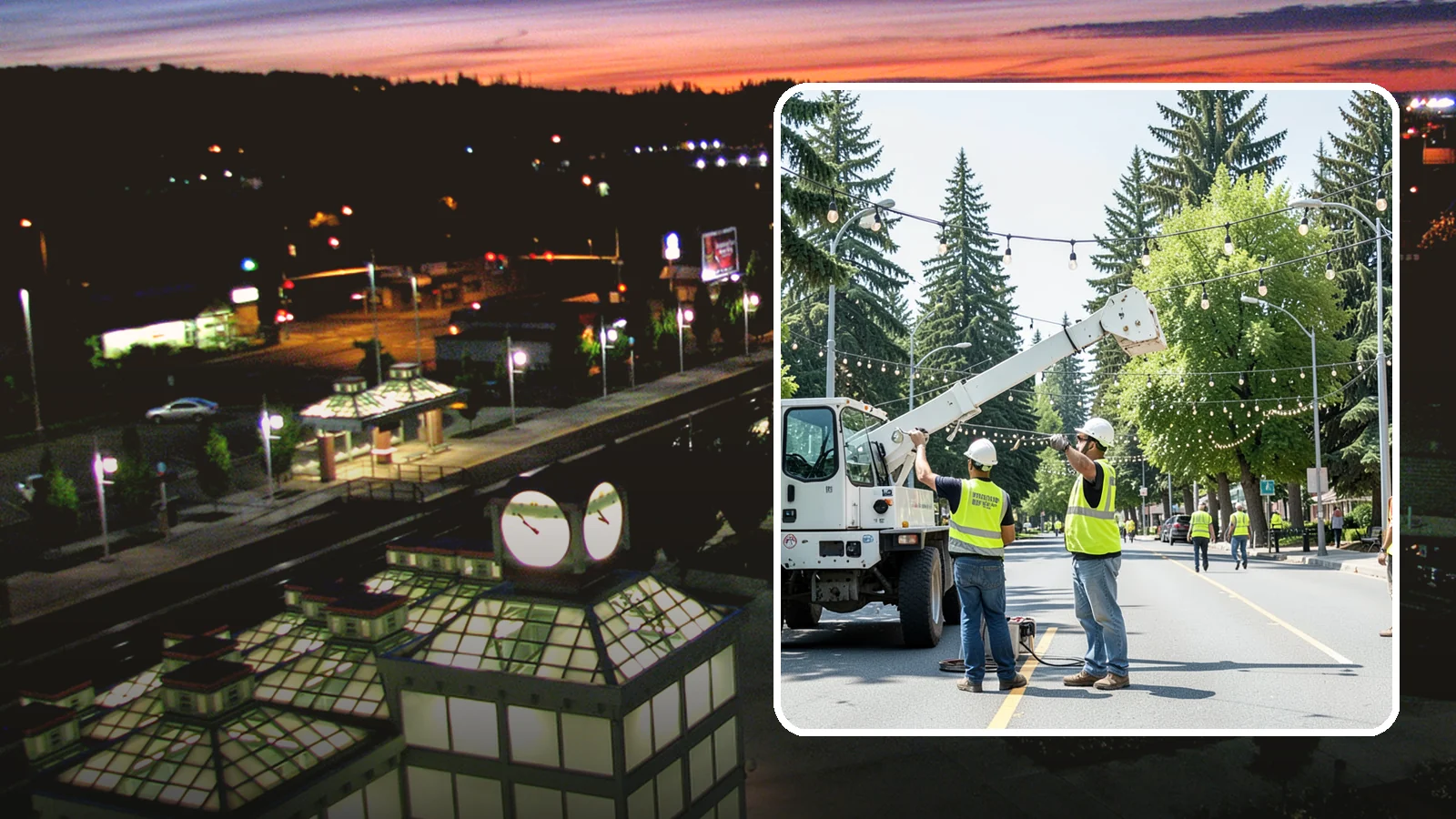Decorative Lighting in Auburn, King County, WA - Installation and upkeep of accent and decorative lighting that enhances public plazas, trees, and landmarks.