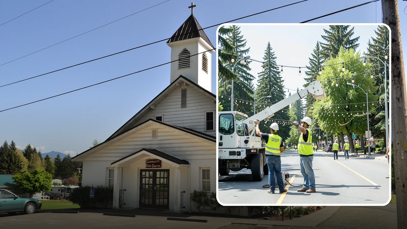 Decorative Lighting in Concrete, Skagit County, WA - Installation and upkeep of accent and decorative lighting that enhances public plazas, trees, and landmarks.