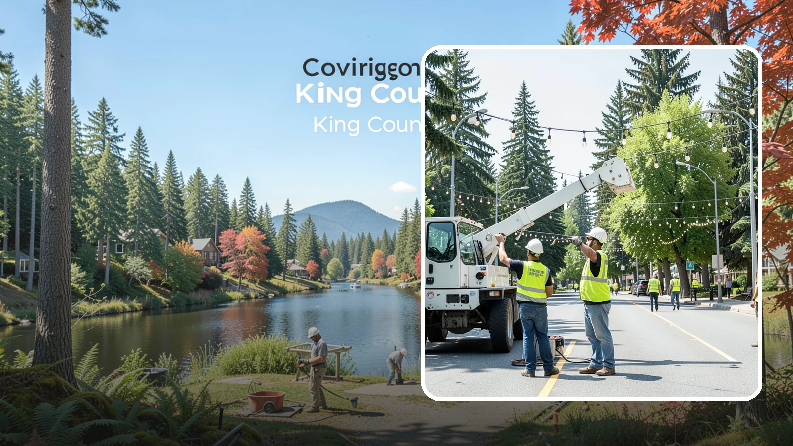 Decorative Lighting in Covington, King County, WA - Installation and upkeep of accent and decorative lighting that enhances public plazas, trees, and landmarks.