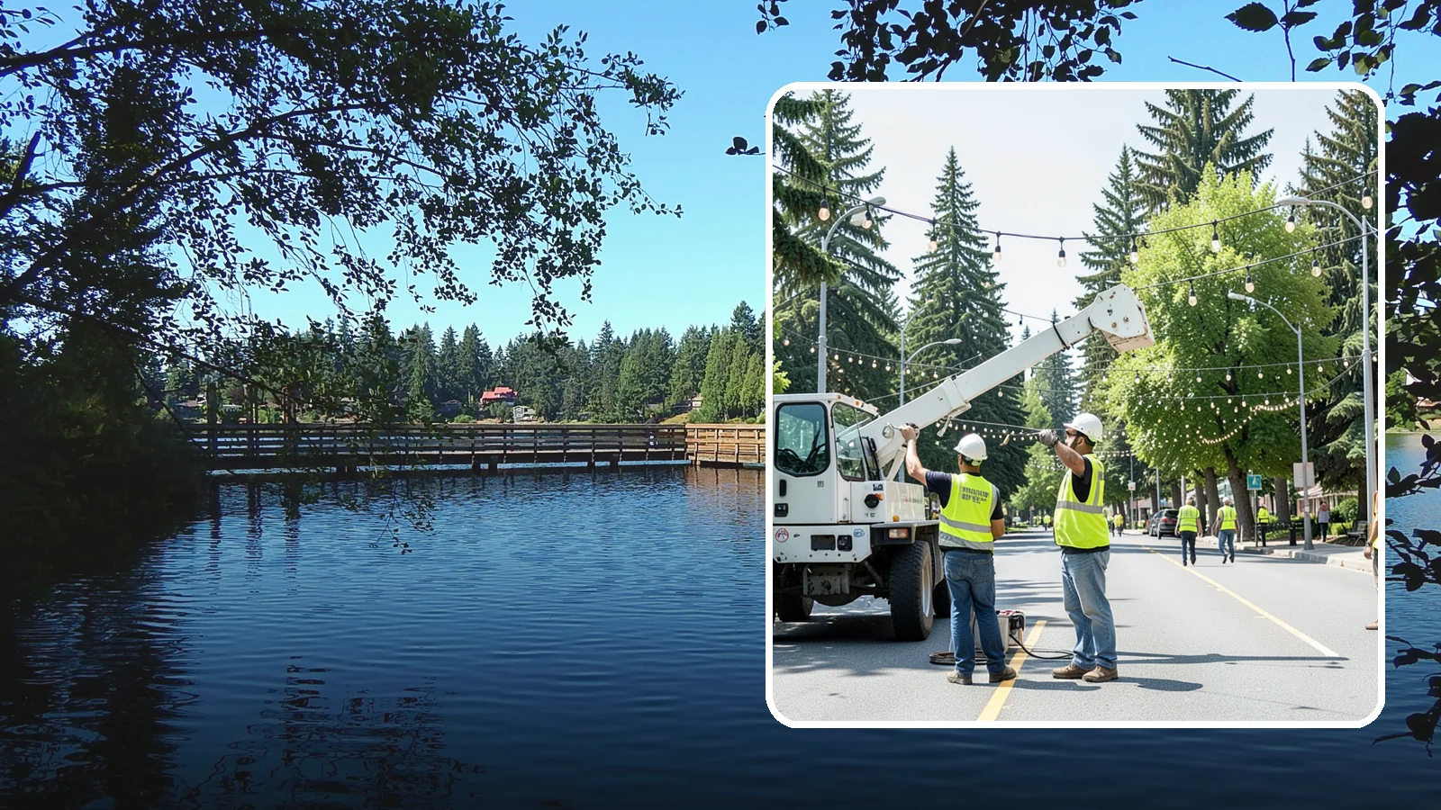 Decorative Lighting in Federal Way, King County, WA - Installation and upkeep of accent and decorative lighting that enhances public plazas, trees, and landmarks.