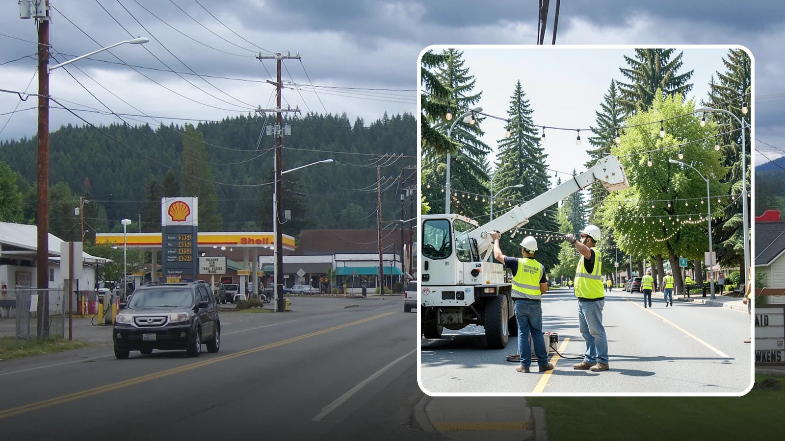Decorative Lighting in Granite Falls, Snohomish County, WA - Installation and upkeep of accent and decorative lighting that enhances public plazas, trees, and landmarks.