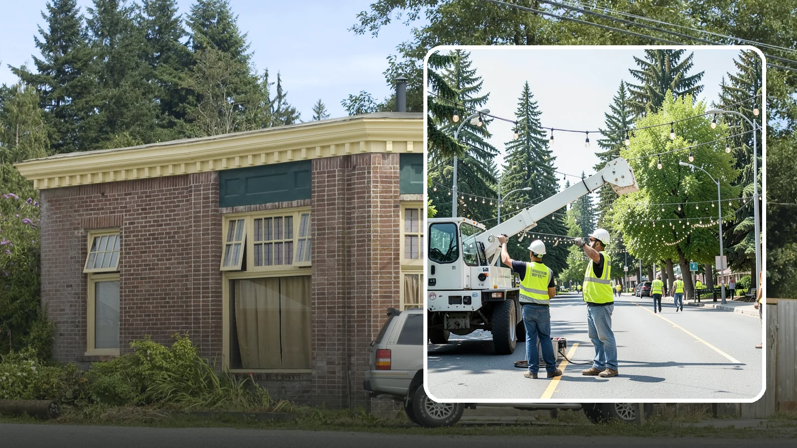 Decorative Lighting in Hamilton, Skagit County, WA - Installation and upkeep of accent and decorative lighting that enhances public plazas, trees, and landmarks.