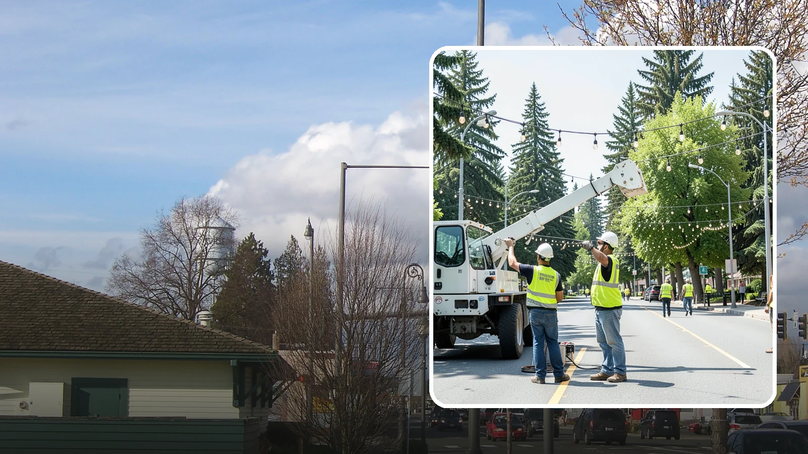 Decorative Lighting in Marysville, Snohomish County, WA - Installation and upkeep of accent and decorative lighting that enhances public plazas, trees, and landmarks.