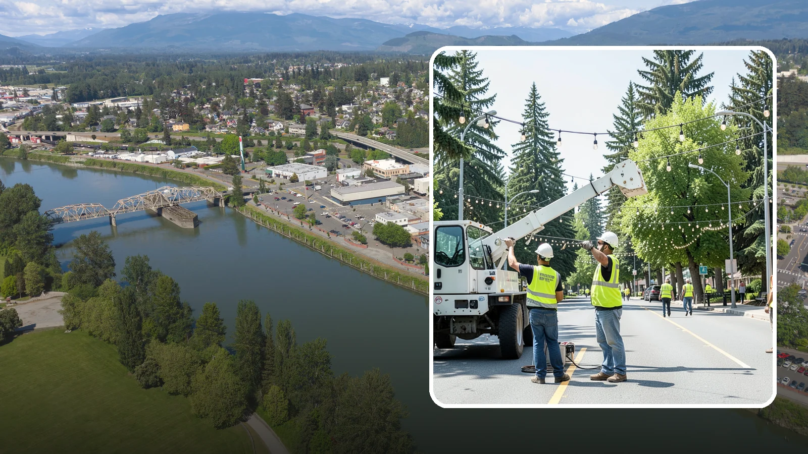Decorative Lighting in Mount Vernon, Skagit County, WA - Installation and upkeep of accent and decorative lighting that enhances public plazas, trees, and landmarks.