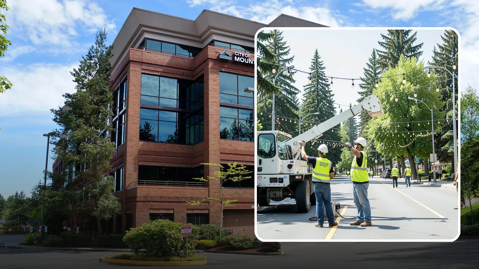 Decorative Lighting in Mountlake Terrace, Snohomish County, WA - Installation and upkeep of accent and decorative lighting that enhances public plazas, trees, and landmarks.