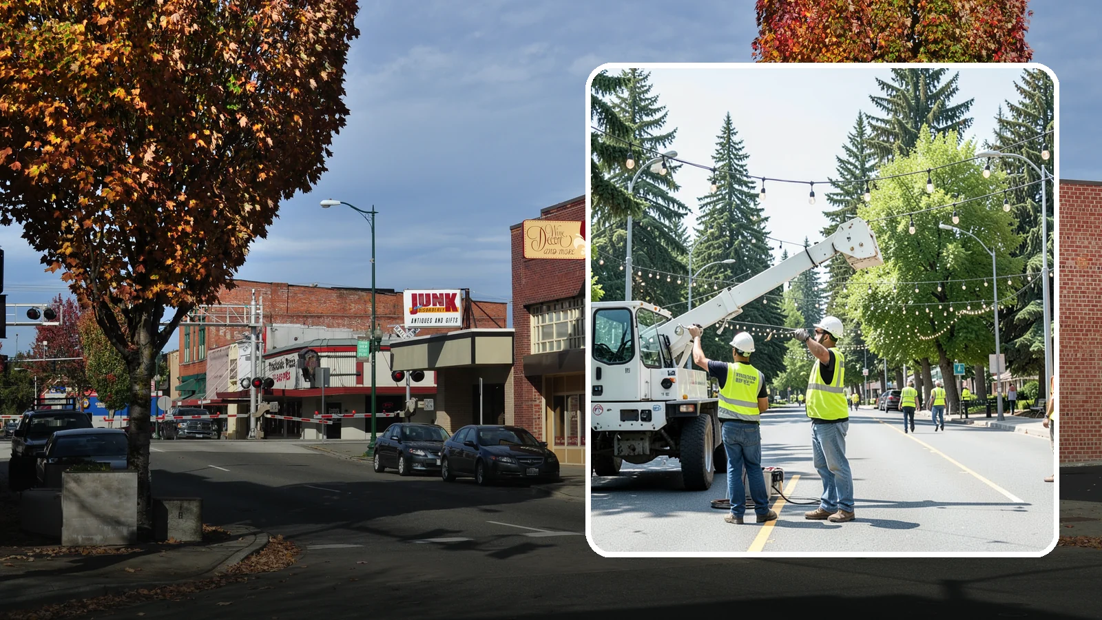 Decorative Lighting in Puyallup, Pierce County, WA - Installation and upkeep of accent and decorative lighting that enhances public plazas, trees, and landmarks.