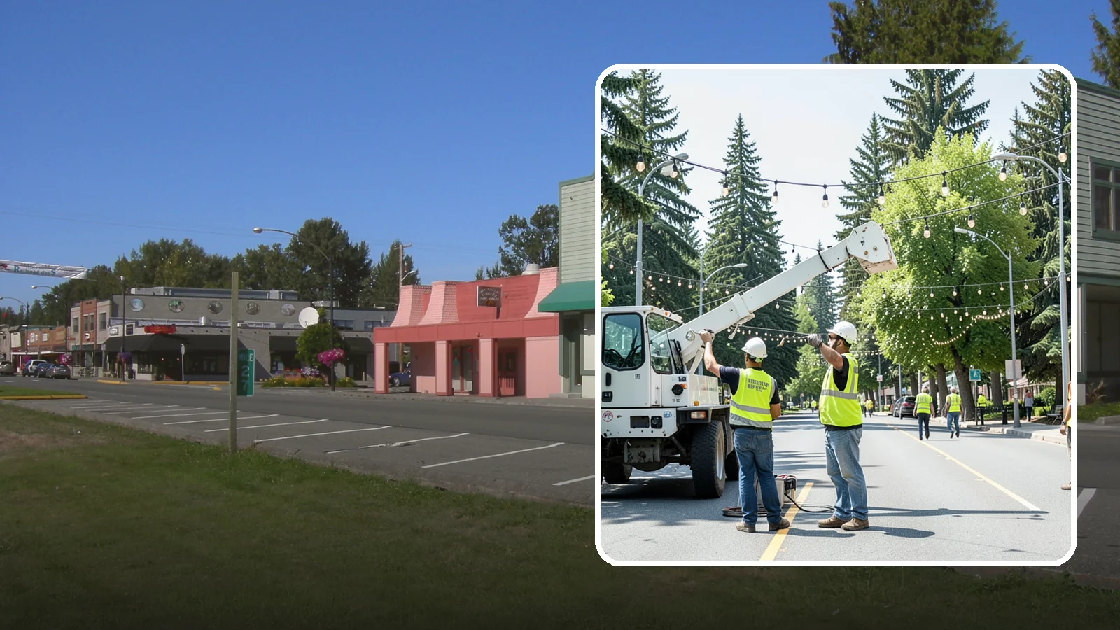 Decorative Lighting in Snoqualmie, King County, WA - Installation and upkeep of accent and decorative lighting that enhances public plazas, trees, and landmarks.