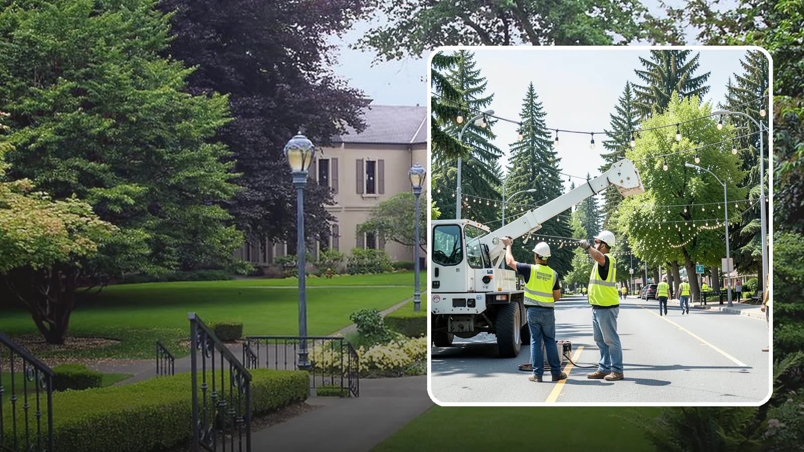 Decorative Lighting in Woodinville, King County, WA - Installation and upkeep of accent and decorative lighting that enhances public plazas, trees, and landmarks.