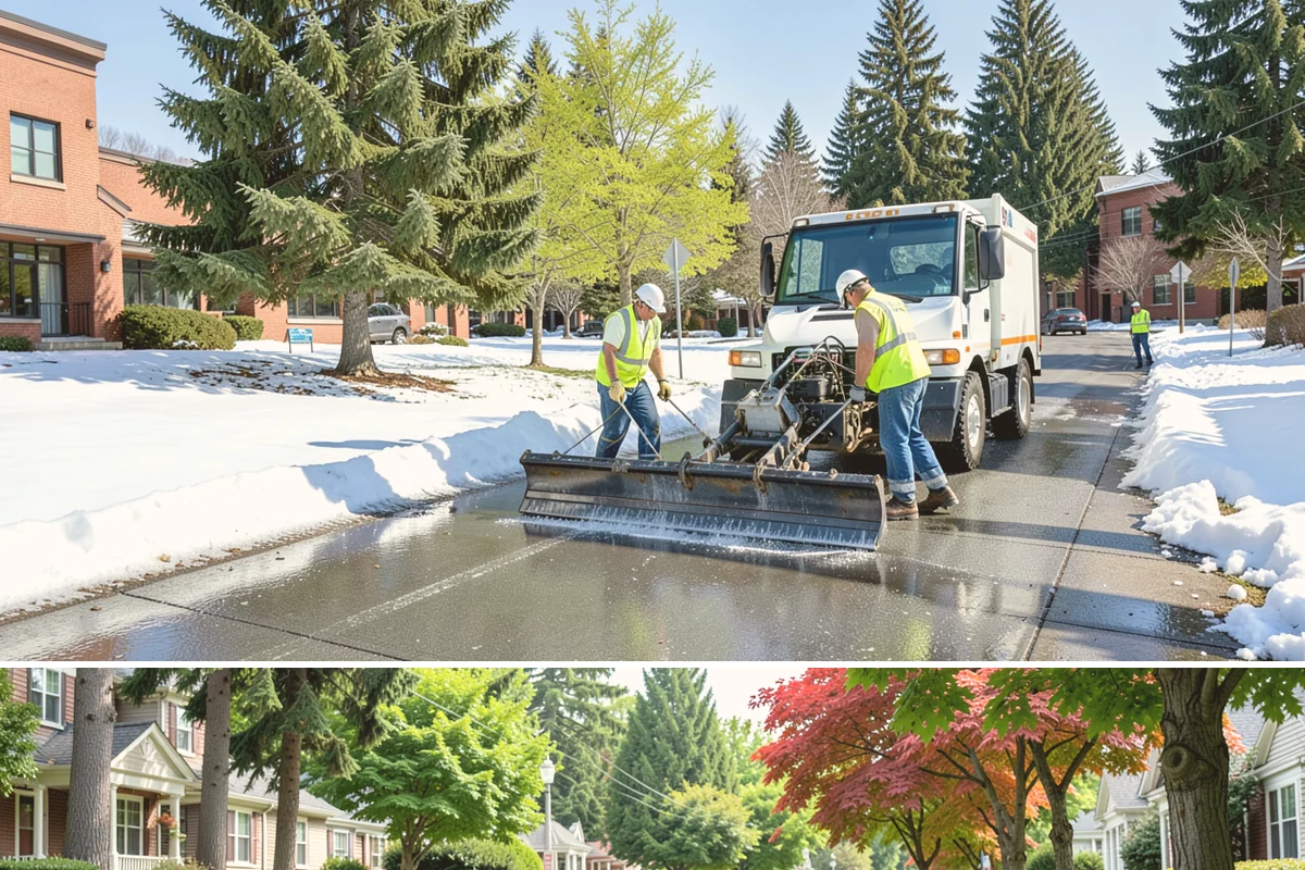 Deicing in Beaux Arts Village, King County, WA - Deicing operations run through the winter months, activated for each freezing and ice event from late fall into early spring.