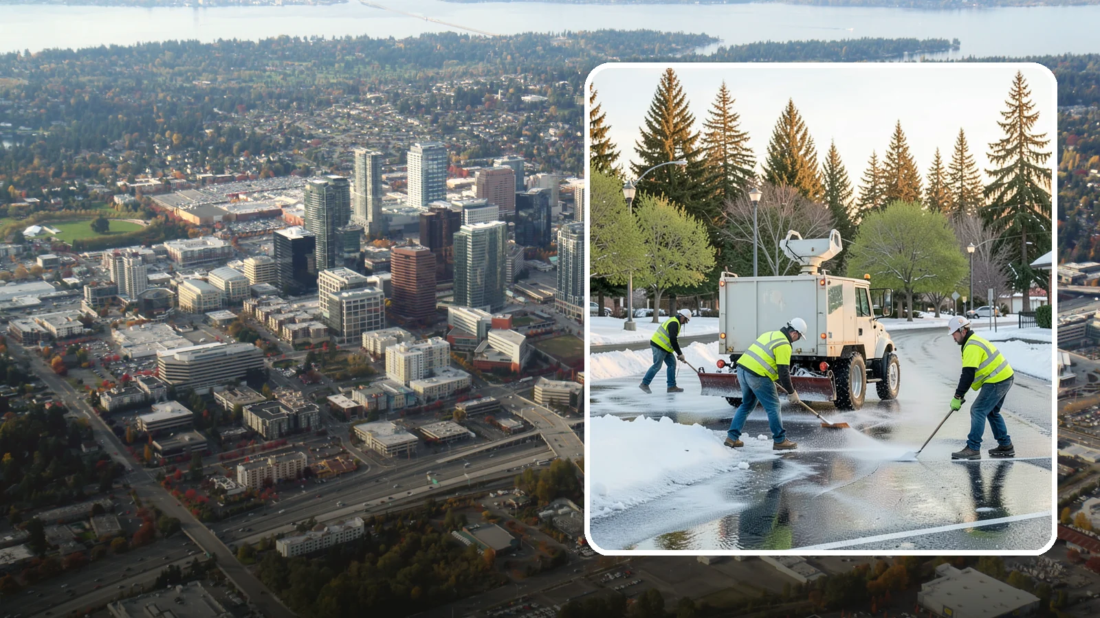 Deicing in Bellevue, King County, WA - Apply deicing materials to roads, lots, and walkways to melt ice and maintain safe surfaces during winter events.