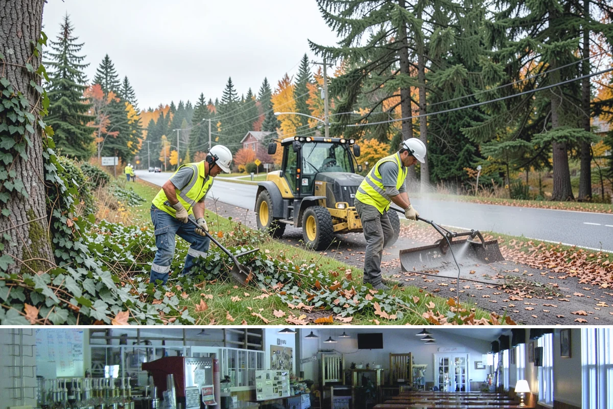 Deicing in Black Diamond, King County, WA - Deicing operations run through the winter months, activated for each freezing and ice event from late fall into early spring.