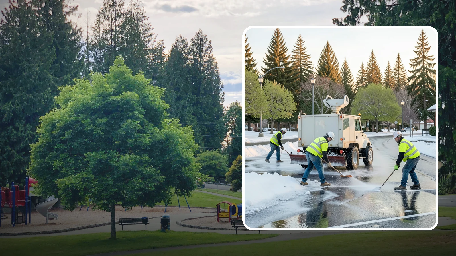 Deicing in Bonney Lake, Pierce County, WA - Apply deicing materials to roads, lots, and walkways to melt ice and maintain safe surfaces during winter events.