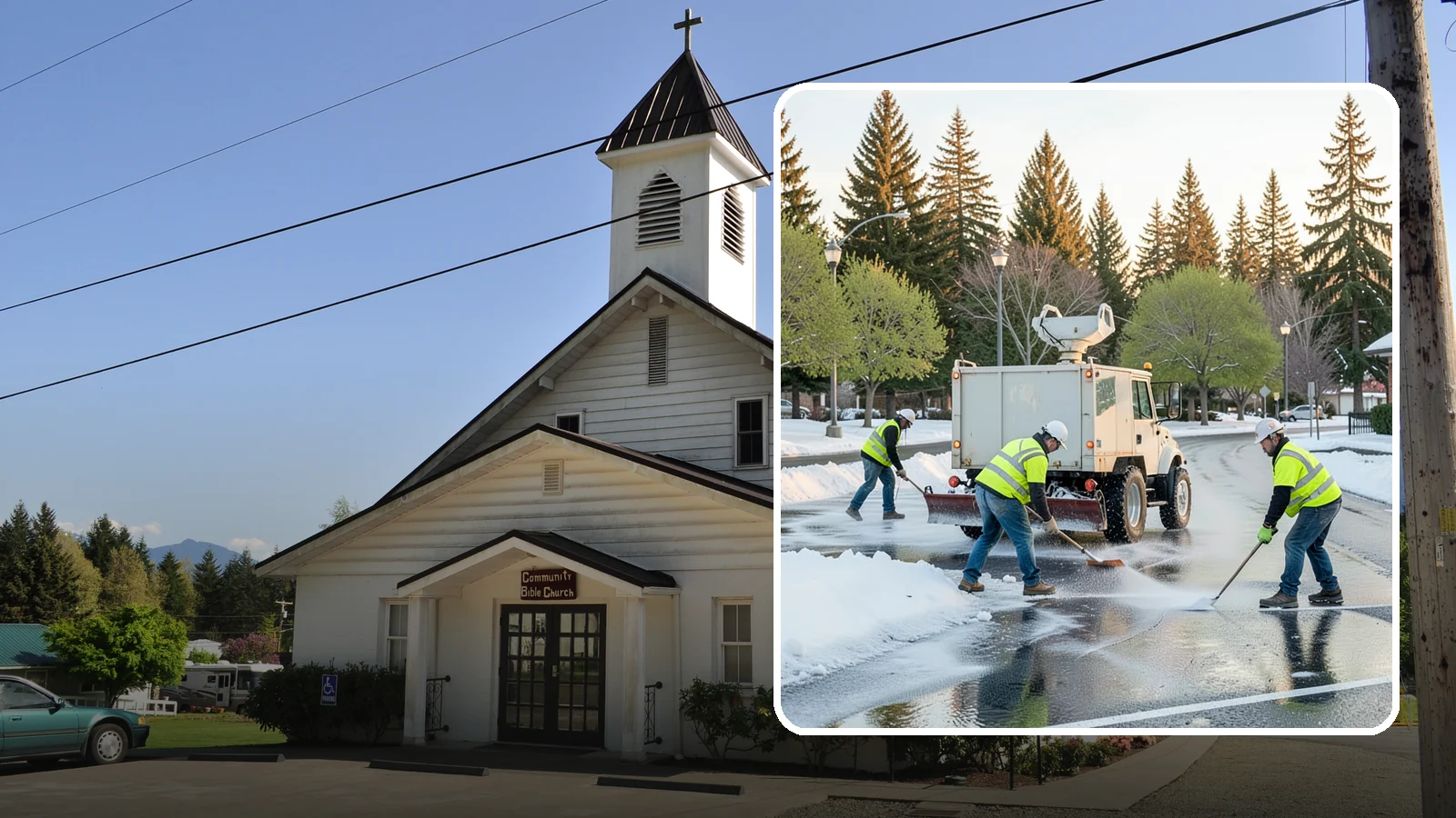 Deicing in Concrete, Skagit County, WA - Apply deicing materials to roads, lots, and walkways to melt ice and maintain safe surfaces during winter events.
