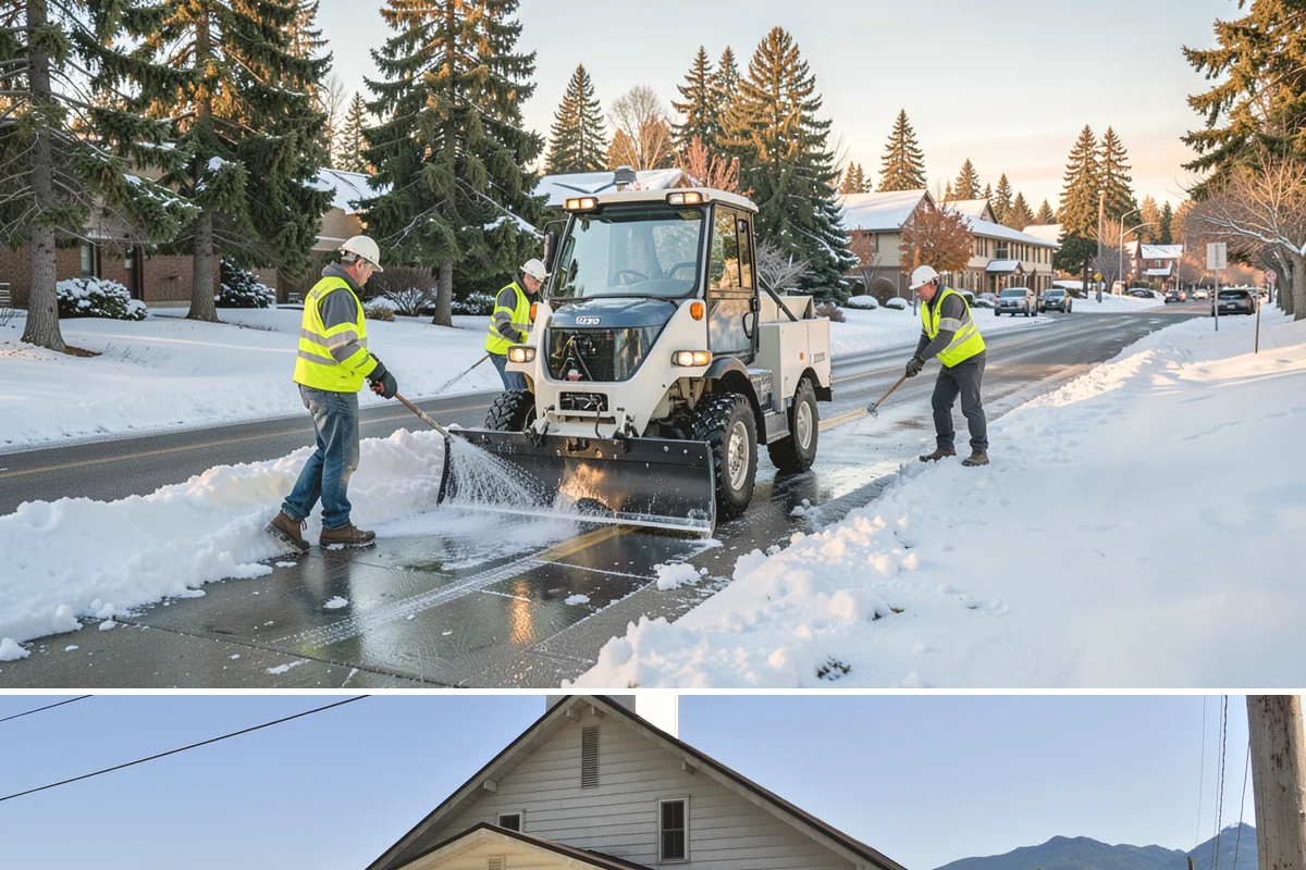 Deicing in Concrete, Skagit County, WA - Deicing operations run through the winter months, activated for each freezing and ice event from late fall into early spring.