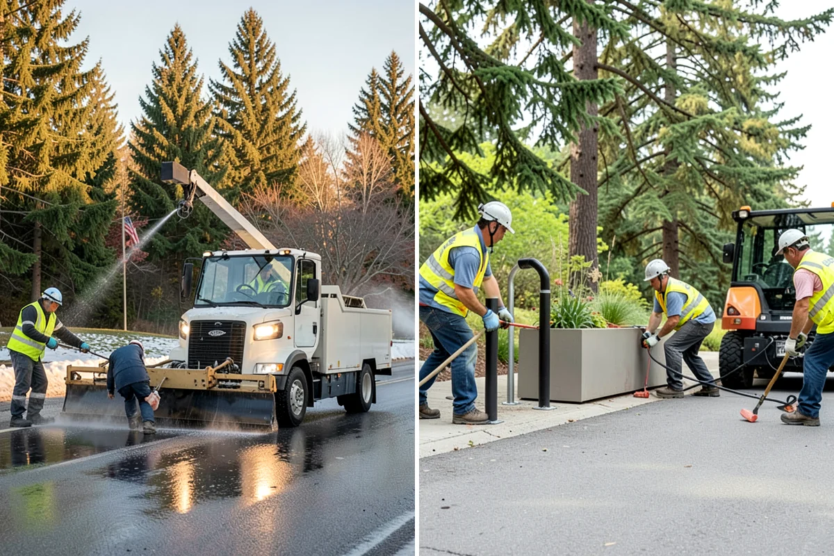 Deicing in DuPont, Pierce County, WA - Assess conditions and pavement temperatures at priority sites