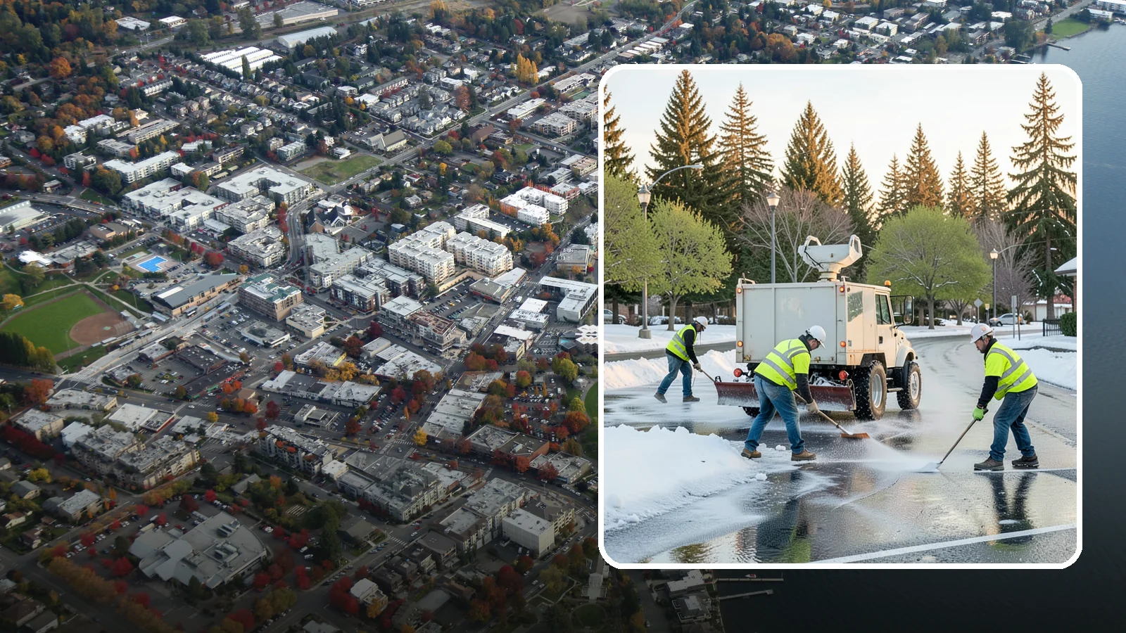 Deicing in Kirkland, King County, WA - Apply deicing materials to roads, lots, and walkways to melt ice and maintain safe surfaces during winter events.
