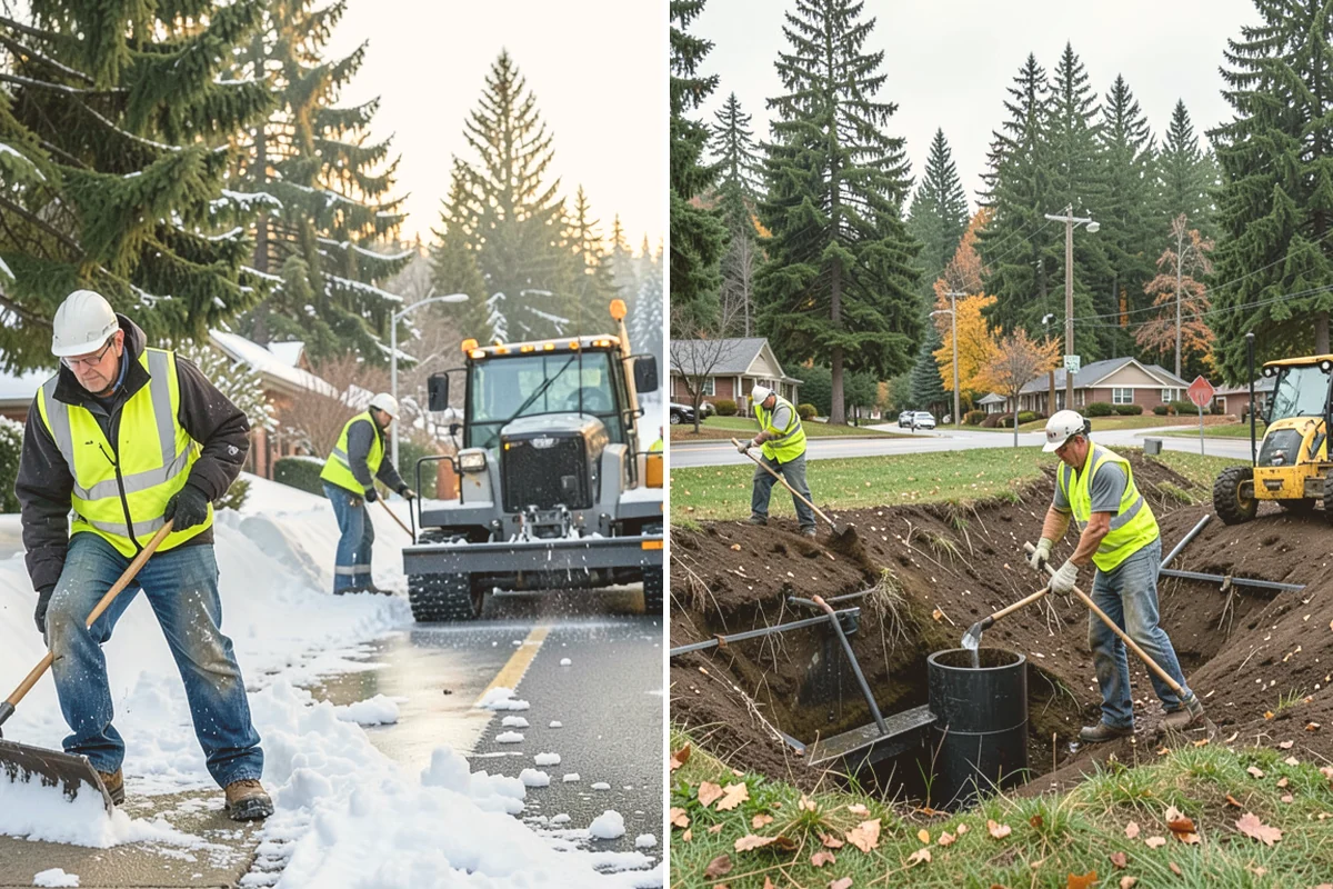 Deicing in Kirkland, King County, WA - Assess conditions and pavement temperatures at priority sites