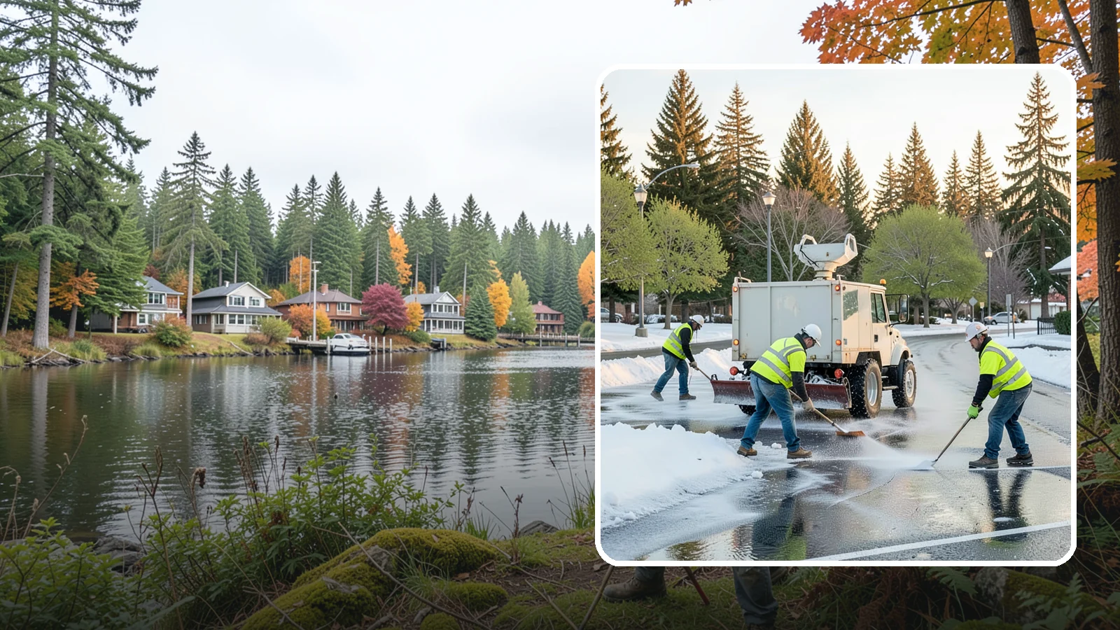 Deicing in La Conner, Skagit County, WA - Apply deicing materials to roads, lots, and walkways to melt ice and maintain safe surfaces during winter events.