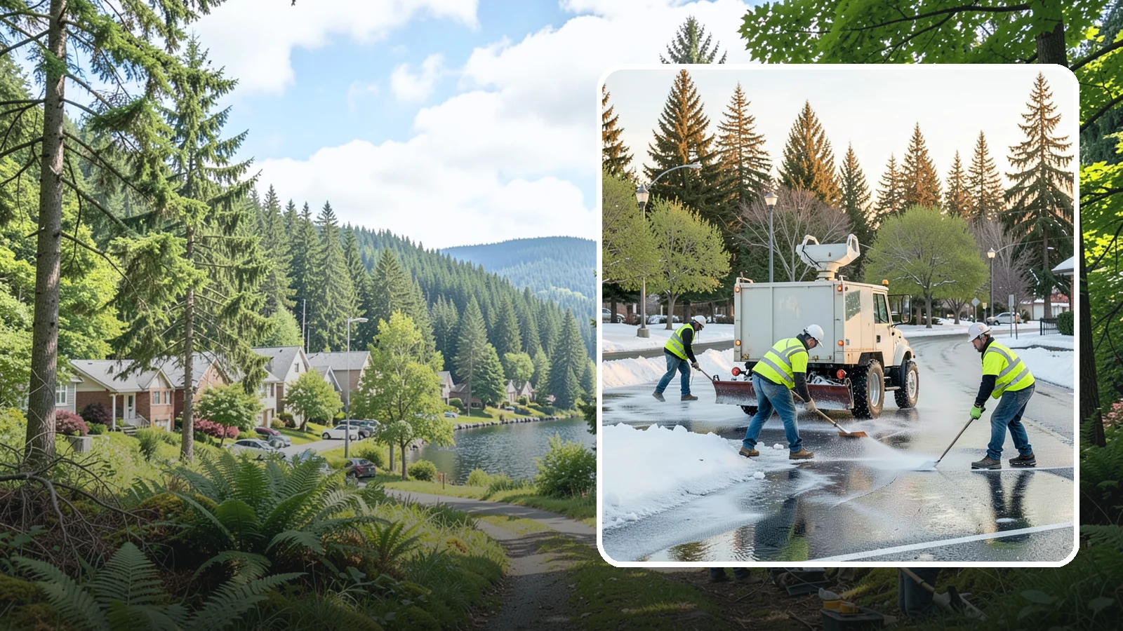 Deicing in Lake Forest Park, King County, WA - Apply deicing materials to roads, lots, and walkways to melt ice and maintain safe surfaces during winter events.