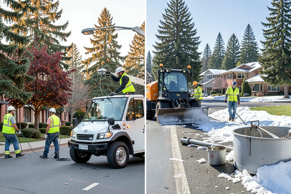 Deicing in Lake Forest Park, King County, WA - Assess conditions and pavement temperatures at priority sites