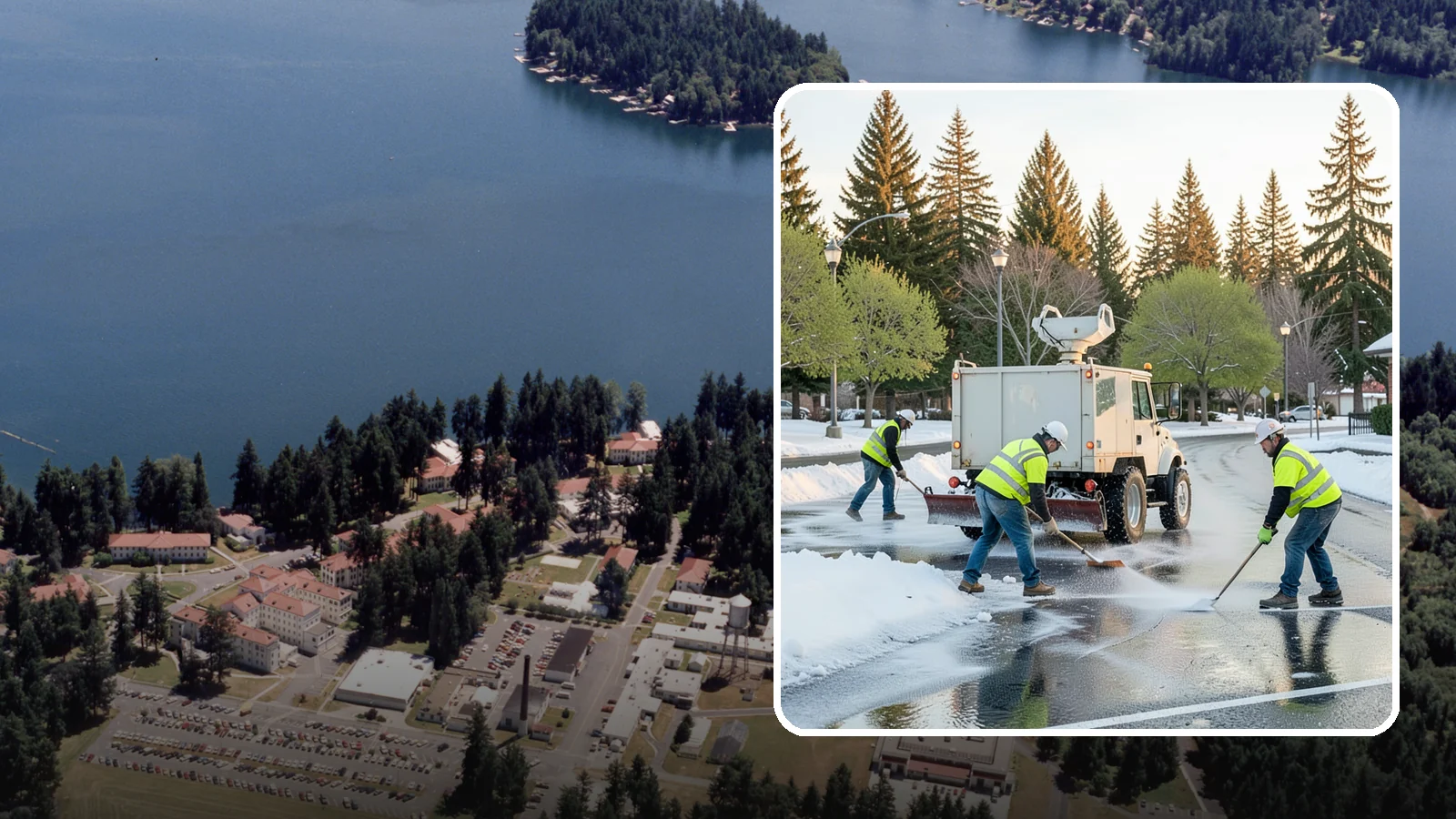 Deicing in Lakewood, Pierce County, WA - Apply deicing materials to roads, lots, and walkways to melt ice and maintain safe surfaces during winter events.