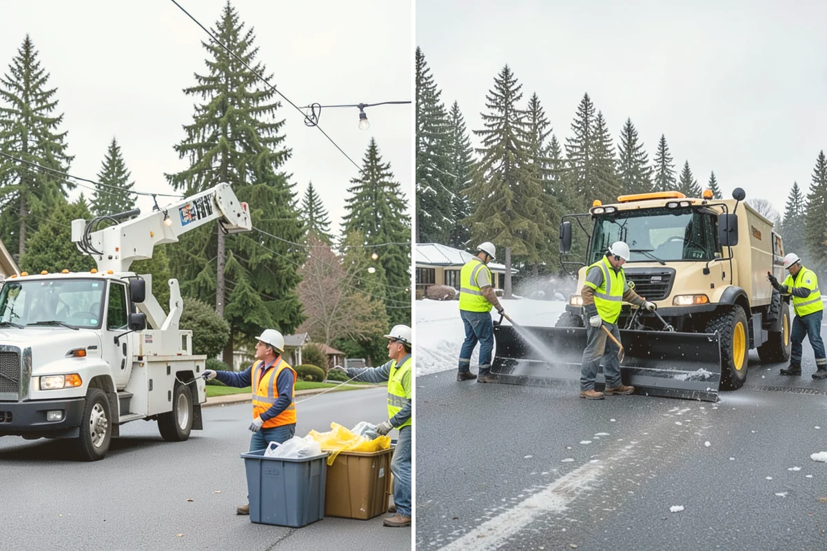Deicing in Langley, Island County, WA - Assess conditions and pavement temperatures at priority sites