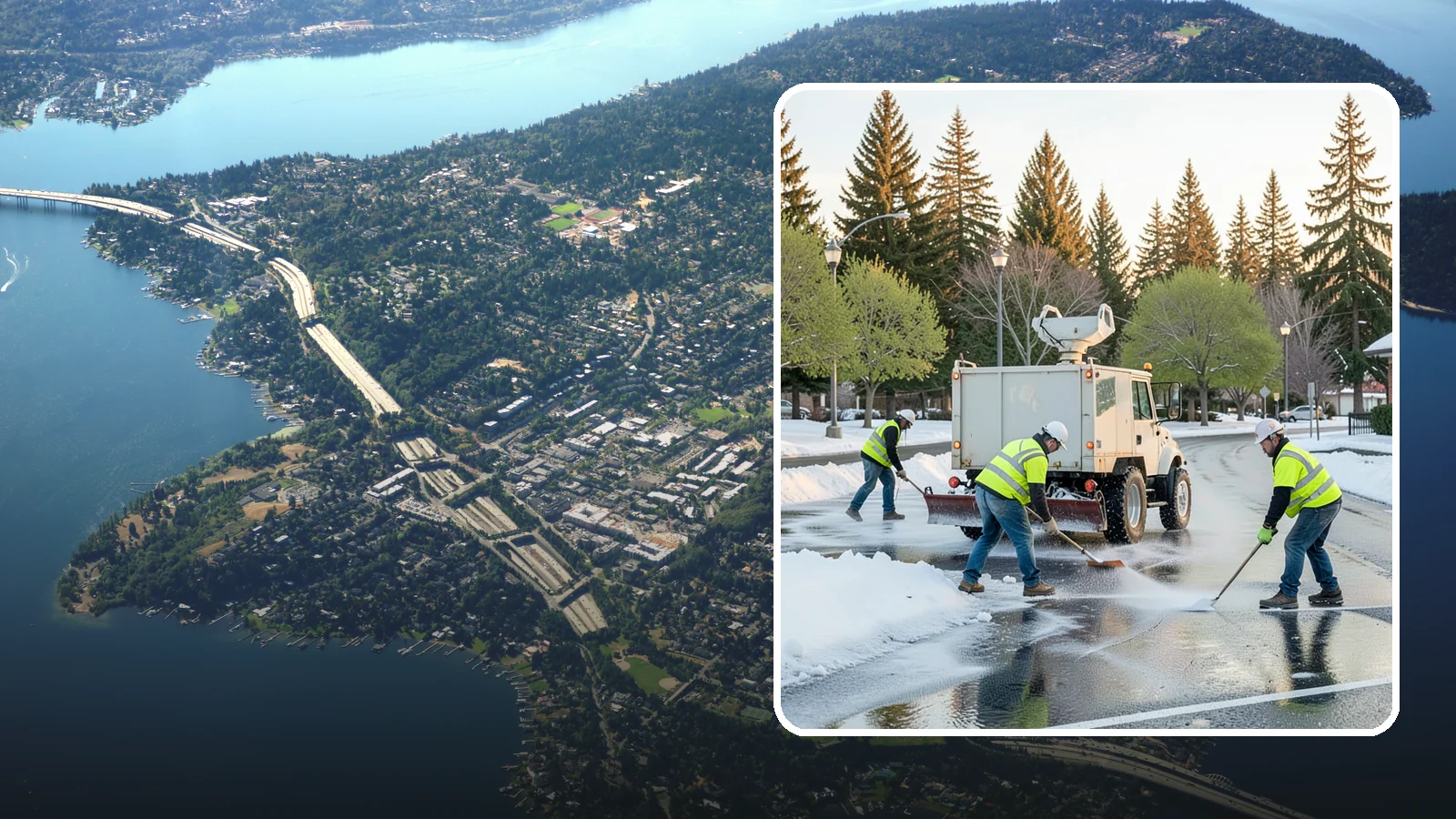 Deicing in Mercer Island, King County, WA - Apply deicing materials to roads, lots, and walkways to melt ice and maintain safe surfaces during winter events.