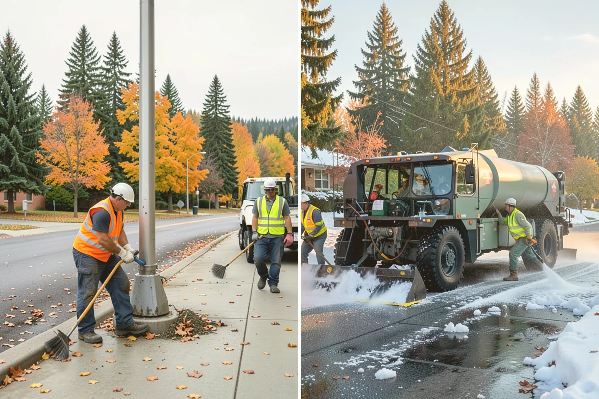 Deicing in Newcastle, King County, WA - Assess conditions and pavement temperatures at priority sites