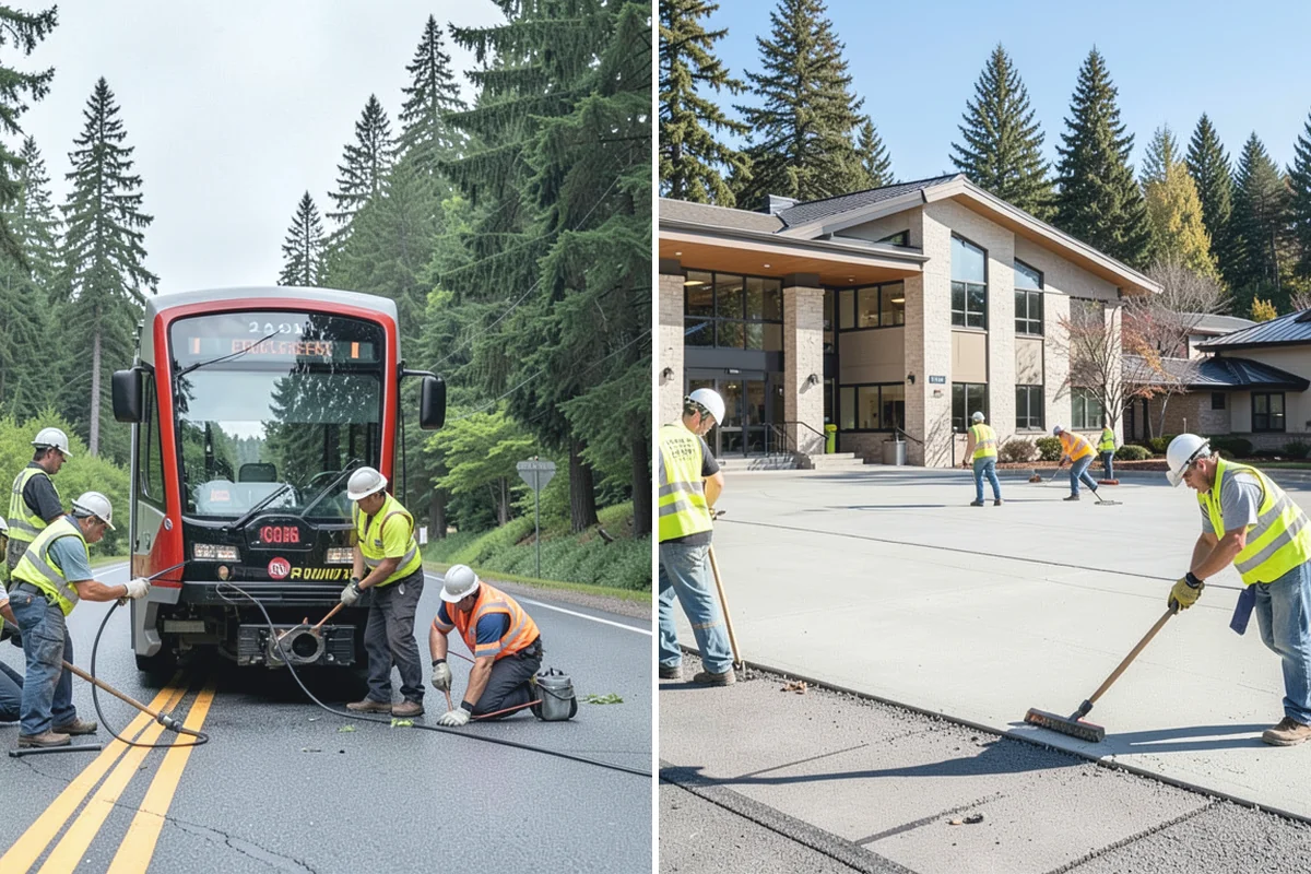 Deicing in Redmond, King County, WA - Assess conditions and pavement temperatures at priority sites