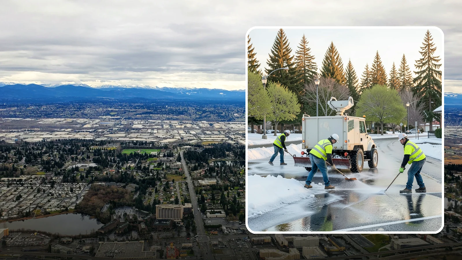 Deicing in SeaTac, King County, WA - Apply deicing materials to roads, lots, and walkways to melt ice and maintain safe surfaces during winter events.