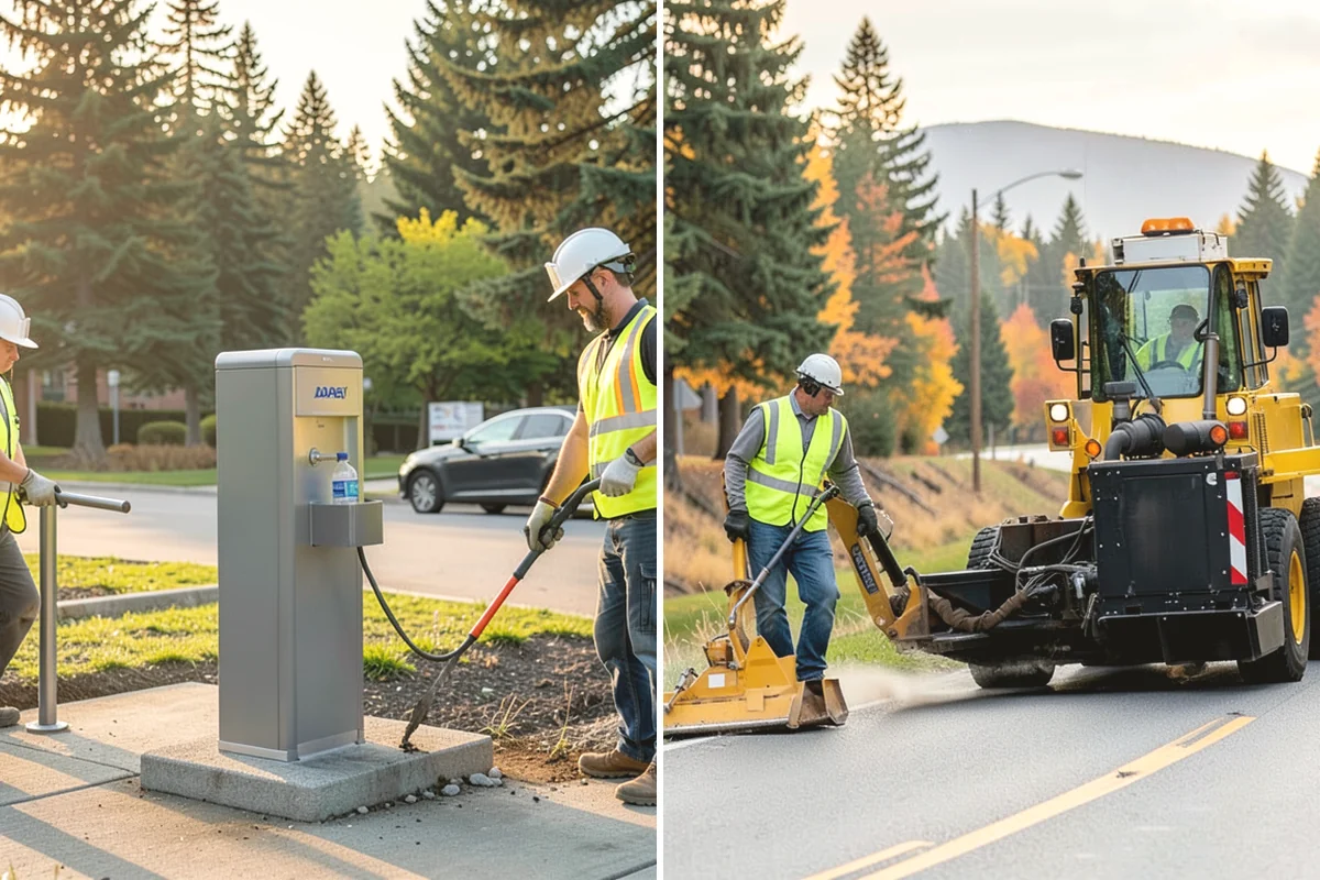 Deicing in Steilacoom, Pierce County, WA - Assess conditions and pavement temperatures at priority sites