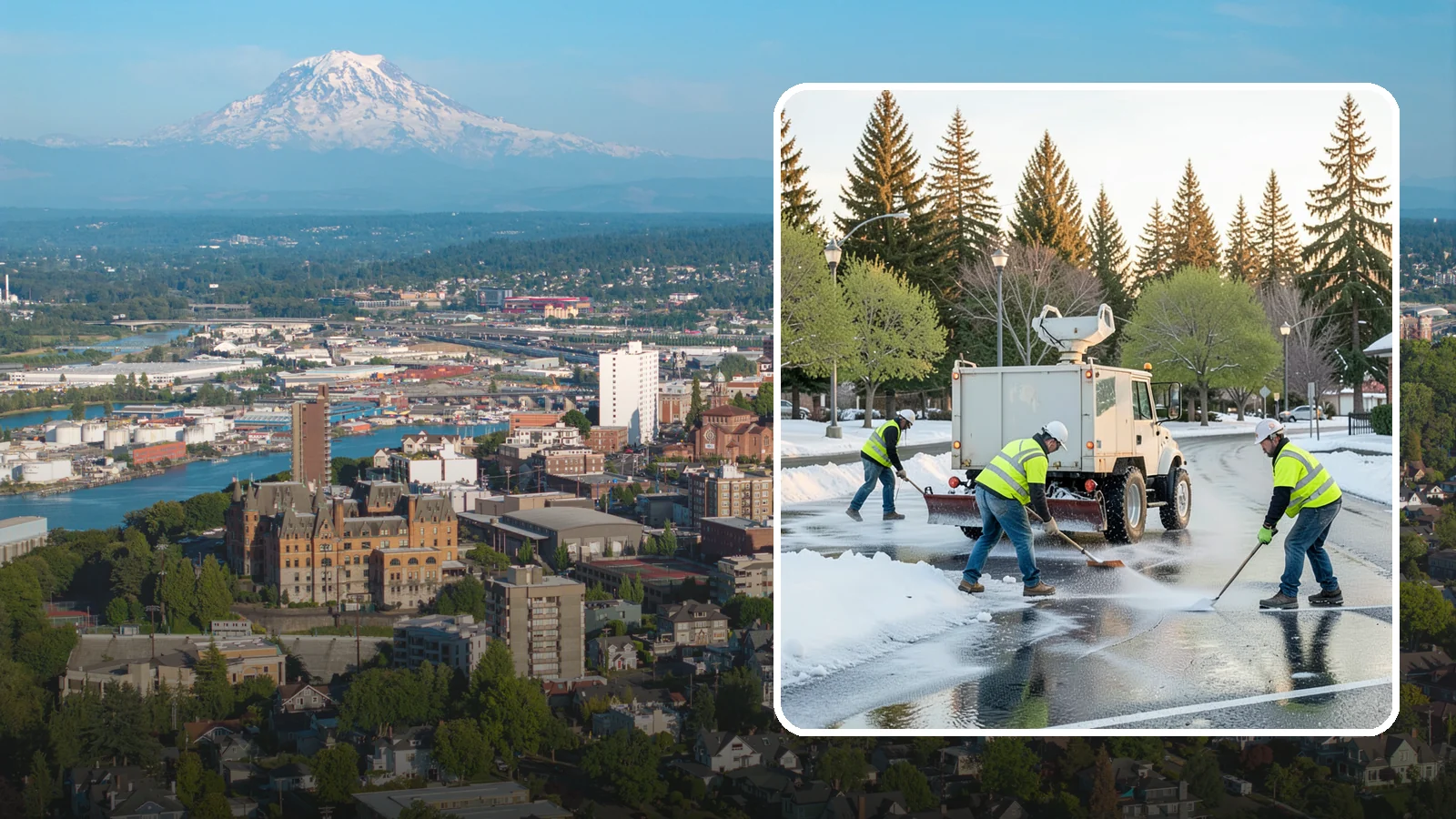 Deicing in Tacoma, Pierce County, WA - Apply deicing materials to roads, lots, and walkways to melt ice and maintain safe surfaces during winter events.