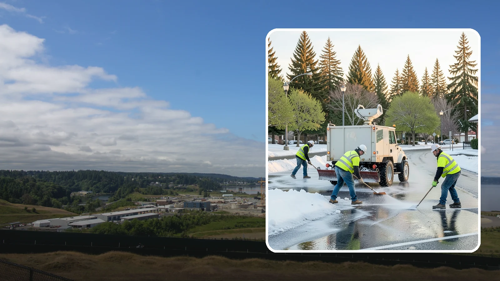 Deicing in University Place, Pierce County, WA - Apply deicing materials to roads, lots, and walkways to melt ice and maintain safe surfaces during winter events.