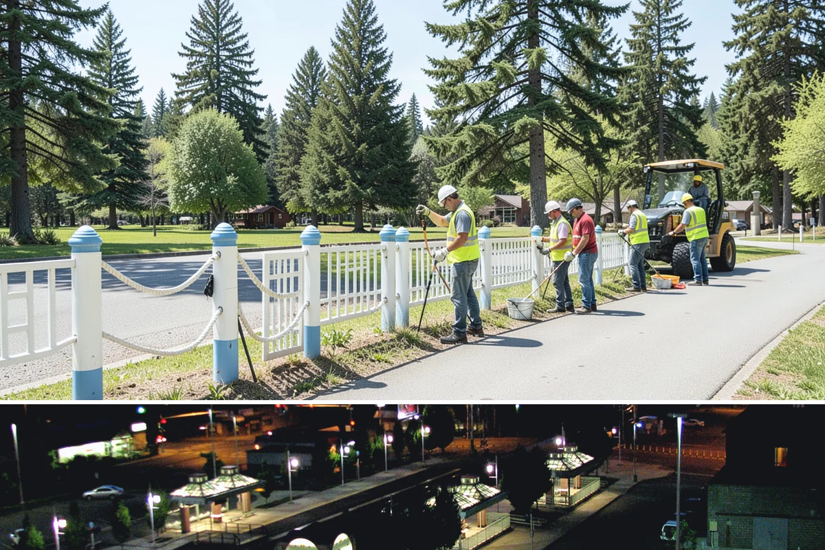 Detention Pond Maintenance in Auburn, King County, WA - Mowing and vegetation work occur in the dry summer months, while inlet and outlet inspections increase through the winter storm...